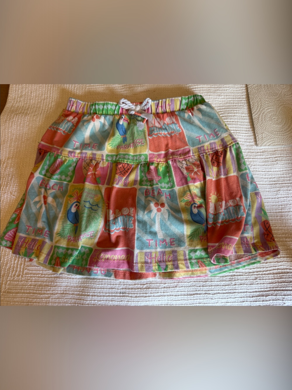 Kids Pastel Patchwork Skort with Beach Motifs - Multicolor garanimals